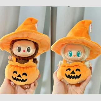 Ropa de Halloween de felpa para muñecas, traje de calabaza para fiesta sentada, Kpop, Exo, Labubu I II