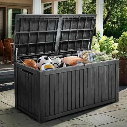 YITAHOME-cubierta grande de 180 galones XL, caja de almacenamiento con divisor para muebles de Patio, cojines de exterior, herramientas de jardín, equipo deportivo, color negro