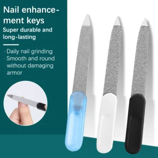 Limas de uñas de Metal para uñas, espada de acero inoxidable, limas de uñas con punta puntiaguda afilada, 10 unids/lote por paquete