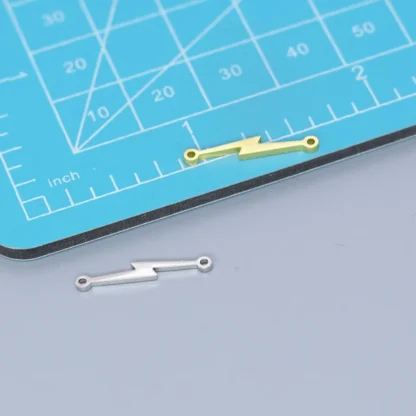 WZNB-dijes de relámpago de 10 piezas, conector colgante de acero inoxidable geométrico para fabricación de joyas, collar hecho a mano, accesorios de bricolaje