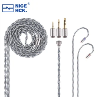 NiceHCK BlueLuna Cable IEM de actualización de auriculares HiFi plano OFC chapado en plata de 2 pines con enchufes desmontables 3 en 1 para HIMALAYA F1 Pro