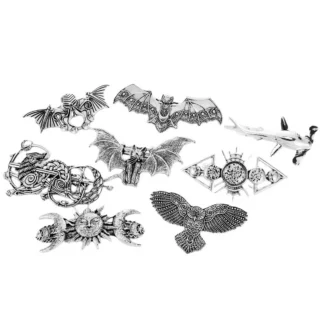 Pasador de pelo de metal bohemio para mujer, horquilla de dragón de polilla de gato plateado, joyería de decoración diaria para el cabello