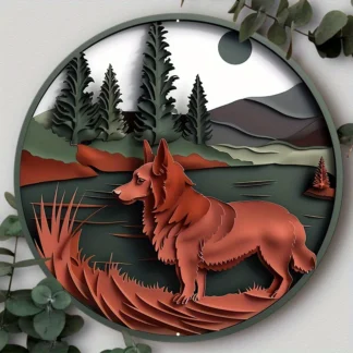 Impresión plana 2D, letrero de corona con temática de perro mascota, letrero redondo de decoración de Metal de aluminio, para el hogar, apartamentos, decoración de pared, regalo de vacaciones