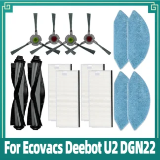 Para Ecovacs Deebot U2 DGN22 / U2 Pro Robot aspirador filtro Hepa paño de mopa cepillo lateral principal accesorios piezas de repuesto