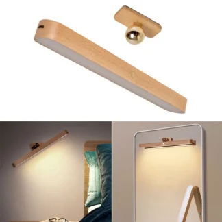 Luz de relleno frontal para espejo inalámbrico, lámpara LED nocturna recargable, magnética, de pared, giratoria de 360 °, luz de mesita de noche, lámpara de emergencia