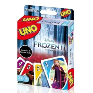 Mattel Games UNO Disney Frozen juego de cartas para Noche Familiar con gráficos temáticos de programa de Tv y una regla especial para 2-10 jugadores