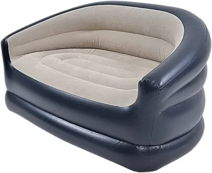 Sofá doble inflable de dos plazas, silla de salón con bomba de aire eléctrica para sala de estar interior y patio trasero al aire libre, Camping Pic