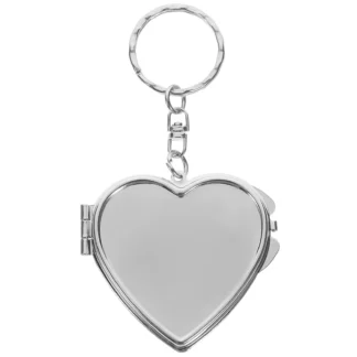 Love-espejo pequeño de Metal compacto para maquillaje, bolsillo portátil para mujer, Mini mano en forma de corazón