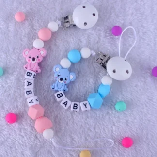 INS-chupete con nombre personalizado para bebé, cadena de silicona hecha a mano, Clip para pezón de alimentación infantil, juguetes de dentición