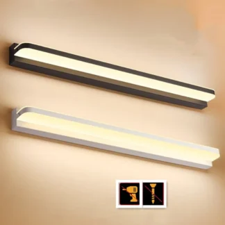 Luz LED moderna de acero inoxidable para espejo de baño, lámpara de pared para maquillaje, accesorios de iluminación para tocador, 42CM/52CM