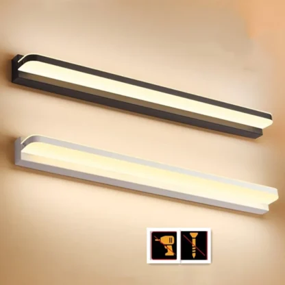 Luz LED moderna de acero inoxidable para espejo de baño, lámpara de pared para maquillaje, accesorios de iluminación para tocador, 42CM/52CM