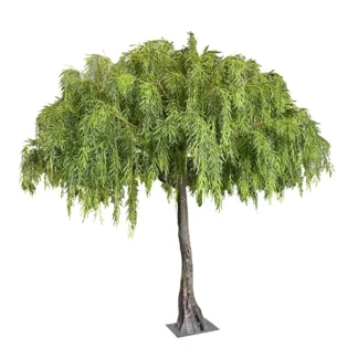 Árbol de Salix Artificial personalizado para paisajismo, 500CM, 300 ramas, sauce, decorativo para interiores y exteriores