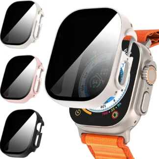 Vidrio HD antiarañazos + funda para Apple Watch 41mm 44mm Protector de pantalla parachoques para IWatch Ultra/Ultra2 49mm cubierta protectora
