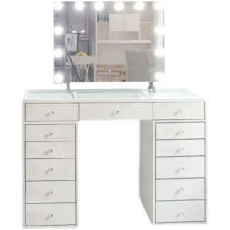 Tocador de madera con espejo, mueble de dormitorio, diseño Vintage