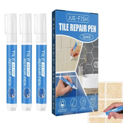 Rotulador restaurador de lechada de 3 piezas, rotuladores de lechada de azulejos blancos a prueba de agua, pluma de costura de pared, secado rápido, colorante de lechada