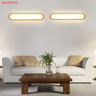 Lámparas Led de madera de roble para pared, candelabro moderno de estilo japonés para dormitorio, cama, baño y hogar, accesorios de iluminación
