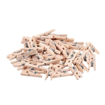Mini pinzas de madera para ropa, pinzas de papel para fotos, pinzas para manualidades, 25mm, 40 Uds.