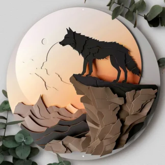 Letrero de metal de aluminio, letrero de corona circular plano 2D con patrón de perro, decoración de pared para el hogar, regalo para amantes de los perros, cartel decorativo de pared