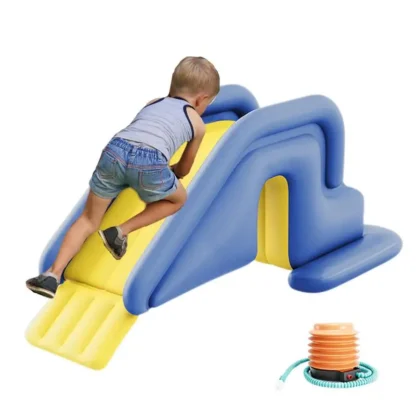 Tobogán inflable multifuncional para interiores, Tobogán inflable ensanchado con bomba de pie para el hogar y el patio trasero