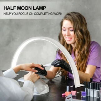Lámpara de uñas semiredonda de escritorio, lámpara LED de belleza, belleza y cabello, iluminación profesional bordada
