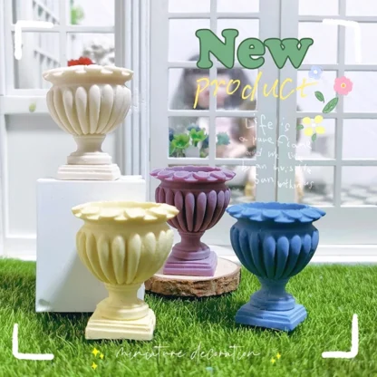 Macetas de flores de piezas para casa de muñecas, decoración de jardín, muebles en miniatura, modelo 1:12, accesorios para casa de muñecas