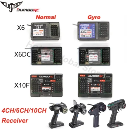 DUMBORC P6FG X10FG X6DC P4FMG MINI X10F 4CH 6CH 10CH receptor 4,8-10V retorno de voltaje para transmisor DUMBORC RC coche barco tanque