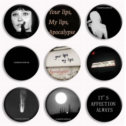 Pin de botón para cigarrillos después del sexo, alfiler de It's Affection, siempre broche de tus labios, My Lips, insignia de Apocalypse, accesorios de bolsa, colecciona para fanáticos