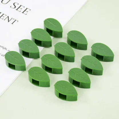 Gancho Invisible autoadhesivo de fijación de alambre para interiores, abrazadera de vid para plantas, accesorio de pared con forma de hoja, 10 piezas