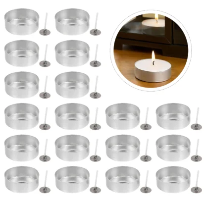 100 juegos de Bases para luz de té, tazas para luz de té, estuches vacíos para luz de té, estuche para tazas con velas para hacer almacenamiento de dulces DIY