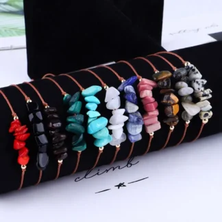 Amatistas de cuerda tejidas hechas a mano para mujer, accesorios de joyería, joyería corporal de playa, pulseras de grava de cristal, pulsera Bohemia