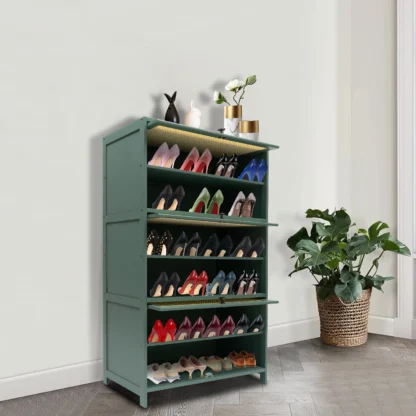 Organizador de zapatos de bambú de 7 niveles, estante para zapatos, gabinete, muebles de sala de estar