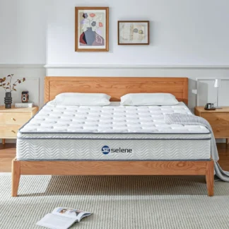 Colchón completo de 10 pulgadas con resorte de bolsillo y espuma viscoelástica para alivio de presión, aislamiento de movimiento, soporte de borde