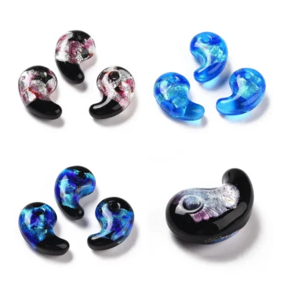 Cuentas de cristal con forma de lámpara, abalorios de Tai Chi, Yin Yang, pez, lámina de Color plateado para fabricación de joyas, collar y pulsera, 3 piezas