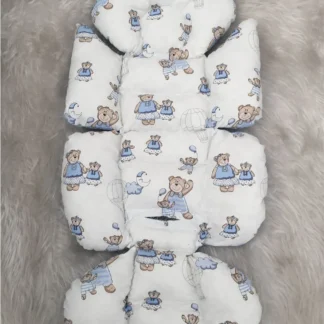 Cojín para cochecito de bebé con estampado de oso de peluche hecho a mano