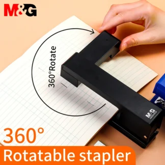M & G-grapadora de trabajo pesado giratoria 360, uso de 24/6 grapas, grapadora larga sin esfuerzo, grapadoras de papel escolar, suministros de encuadernación de oficina
