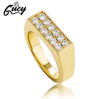 GUCY-pendientes de boda de zirconia cúbica, joyería ostentosa de 2 filas, de lujo, para parejas