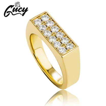 GUCY-pendientes de boda de zirconia cúbica, joyería ostentosa de 2 filas, de lujo, para parejas