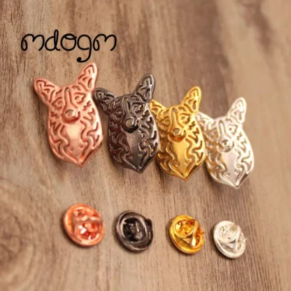 Mdogm-broches y alfileres de perro Corji Galés para hombre, traje de Metal, pequeño padre, camisa, gorra, cuello, insignias, regalo para hombre, B099