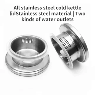 Jarra de vidrio para agua fría, tetera de flores con tapa de acero inoxidable, hervidor frío separador de Sag, piezas de accesorios
