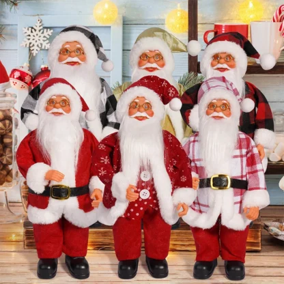 Figura navideña de Papá Noel de 12 pulgadas, muñecos de Papá Noel de pie, decoraciones para ventanas, decoraciones navideñas, regalos de Navidad, regalos de cumpleaños