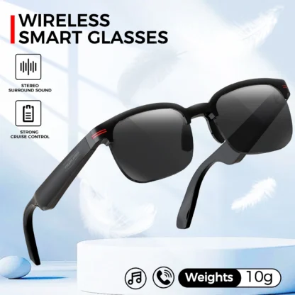 EIGIIS nuevas gafas inteligentes GS200 llamadas inalámbricas reproducción de música gafas de sol de medio marco con luz azul protección UV IP67 impermeable