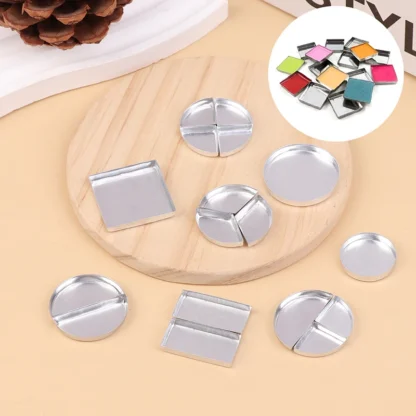 10 Uds. Sartenes de paleta de estaño de Metal vacías, sartenes redondas de Metal, sartenes de sombra de ojos cosmética para paleta de sombra de ojos, paleta de maquillaje magnética