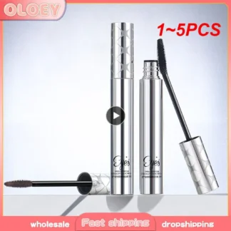 Máscara de tubo plateado pequeño, maquillaje de ojos, conveniente, duradero, de 1 a 5 piezas, resistente al desgaste, no fácil de atenuar, efecto extendido