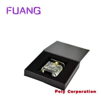Cajas de embalaje de perfume de cartón negro personalizadas de alta calidad, caja de epacking al por mayor para pequeñas empresas