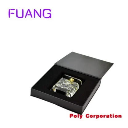 Cajas de embalaje de perfume de cartón negro personalizadas de alta calidad, caja de epacking al por mayor para pequeñas empresas
