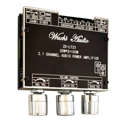 ZK-LT23 Módulo de placa amplificadora de Audio Bluetooth de 2,1 canales 50W + 50W + 100W Subwoofer TWS placa de Audio inalámbrica verdadera DC9-24V