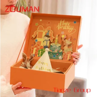 Caja de regalo plegable con logotipo personalizado, embalaje de regalo de Navidad, feliz Nochebuena, venta al por mayor
