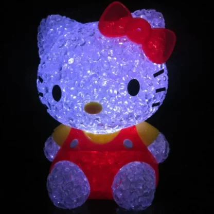 Sanrio-Lámpara de Hello Kitty para el hogar, luz nocturna colorida de cristal de plástico, decoración para Halloween, Navidad, regalo para niña