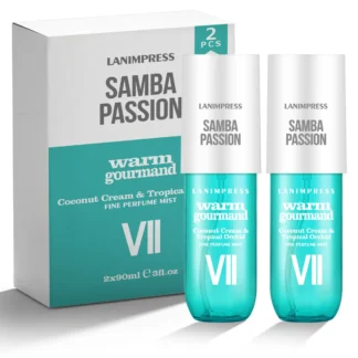 Niebla de fragancia de calabaza cálida para cuerpo y cabello para mujeres y hombres, notas de fragancia de crema de coco y orquídea Tropical, 90ml * 2