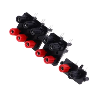 Amplificador de Audio externo, enchufe Banana, Conector de 4mm, bloque de terminales de poste de tornillo, 2, 4 y 6 posiciones, 1 unidad